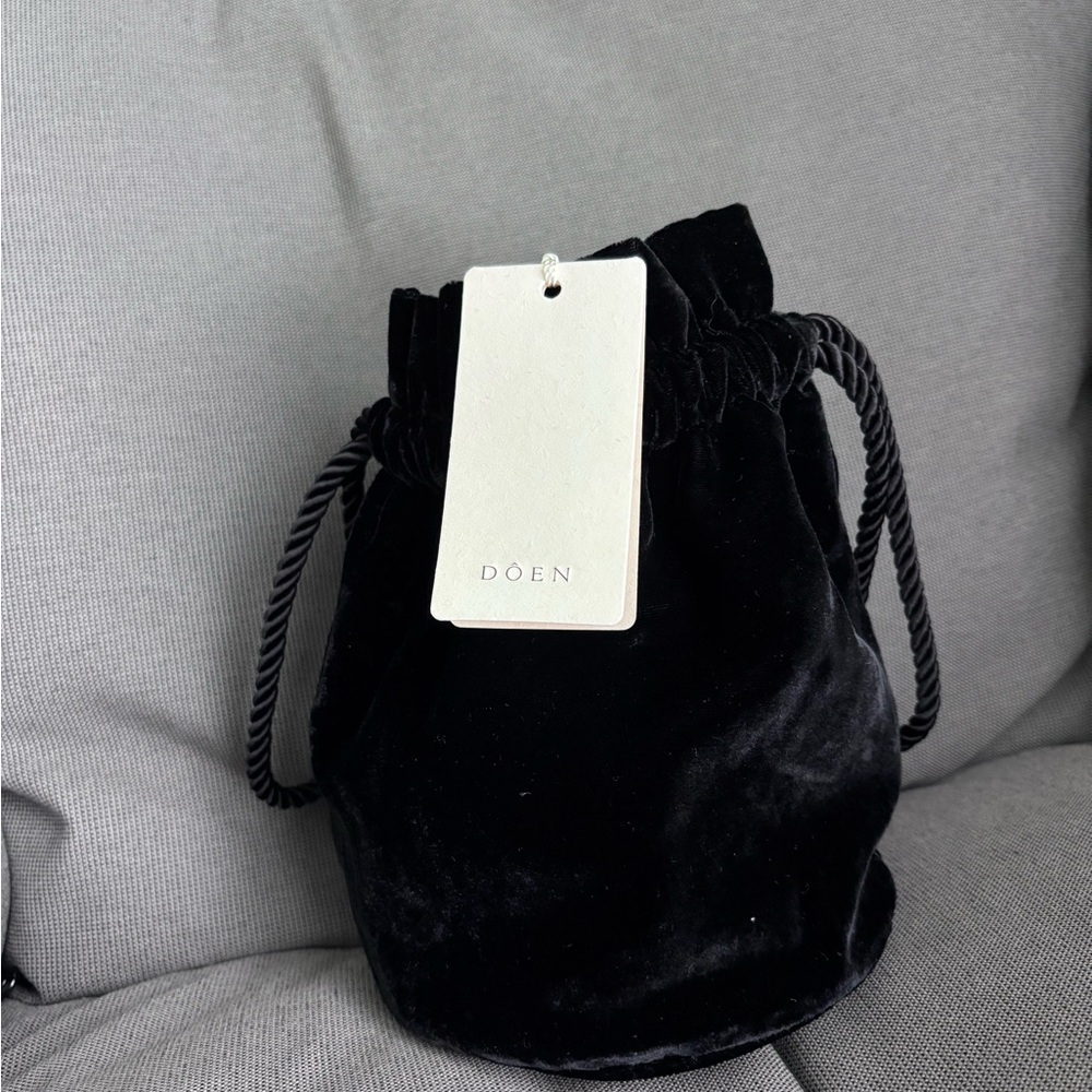 Doen Black Velvet Mini bucket Bag NWT